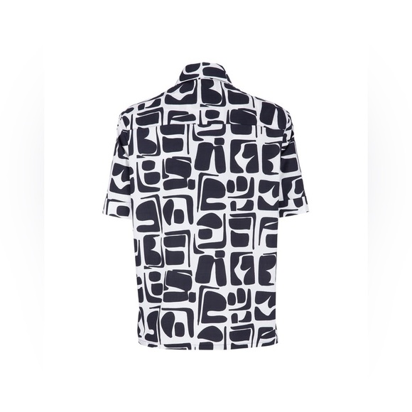 La DoubleJ Clerk CLERK TRIBAL PRINT SHORT SLEEVE Poplin COTTON SHIRT black small - Picture 4 of 13